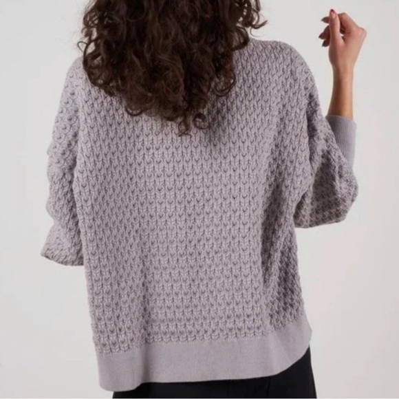 I Love Mr Mittens Cotton Lace Polo Sweater Stone Grey XS / Small - Picture 2 of 4